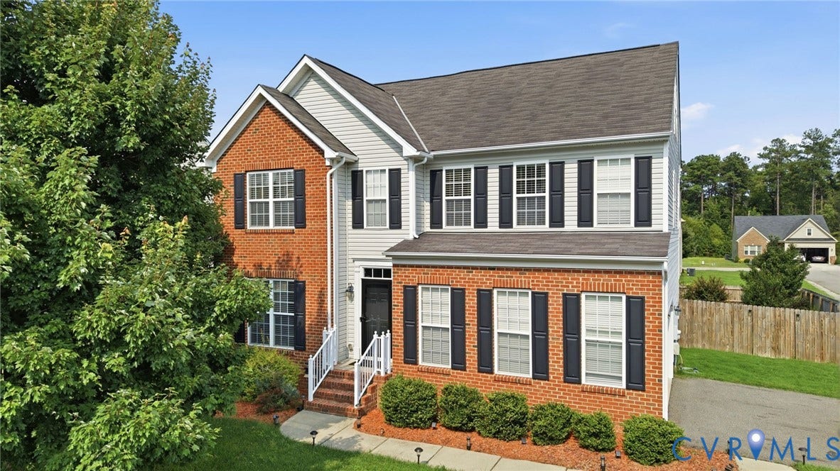 5713 Kings Grove Drive, Kings Grove, Chesterfield, VA 23832 Two-story brick and siding home featuring a prominent gabled roofline