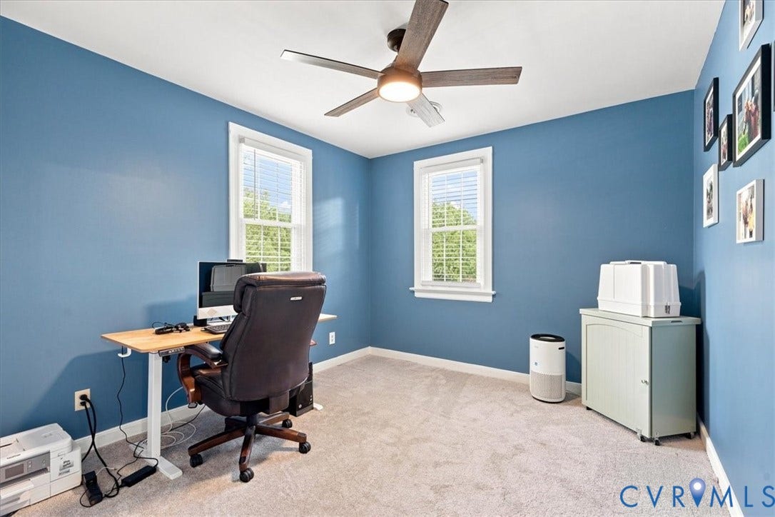 10204 Steuben Drive, Henrico, VA 23060 Room featuring light-colored carpeting and blue wall finishes