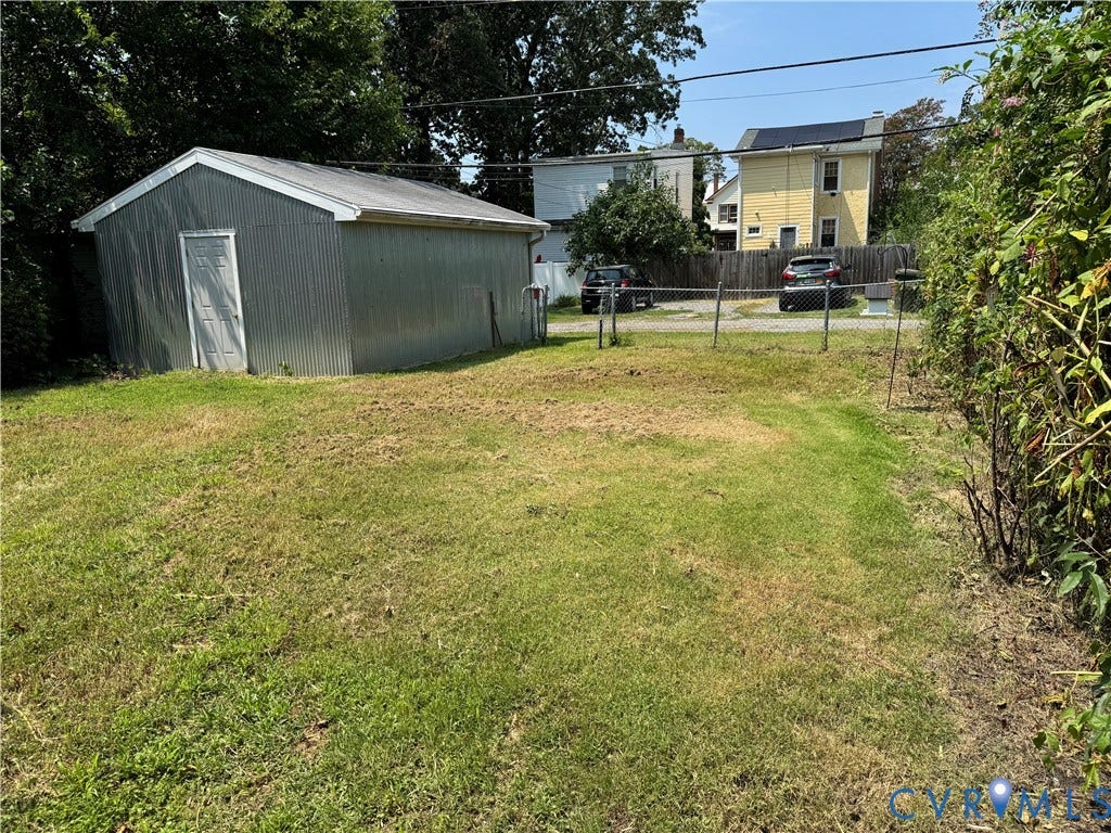 3118 Barton Avenue, Brookland Park, Richmond, VA 23222 Garage with direct alley access or Detached utility with corrugated metal siding
