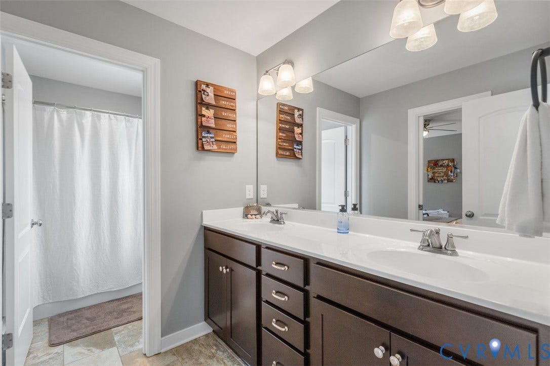 9081 Deerlake Drive, Charming, New Kent, VA 23124 Jack N Jill Bath with separate shower/tub area