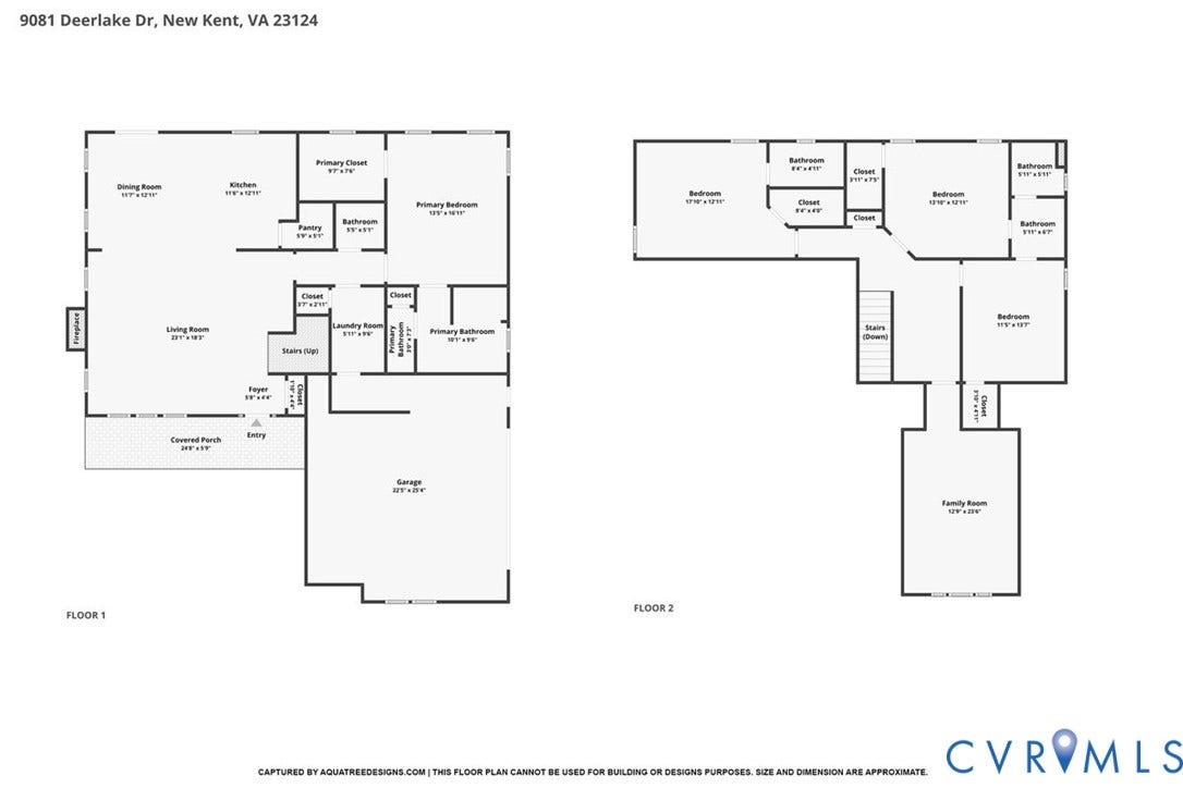 9081 Deerlake Drive, Charming, New Kent, VA 23124 Combined Floor Plan