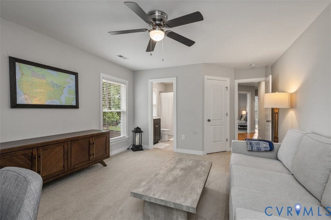 9081 Deerlake Drive, Charming, New Kent, VA 23124 4th Bedroom at end of hall with huge walk in closet and private bath.