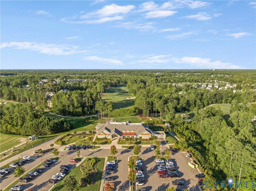 18312 Barrin Court, Barrington, Moseley, VA 23120 Expansive aerial perspective showcasing a golf course environment