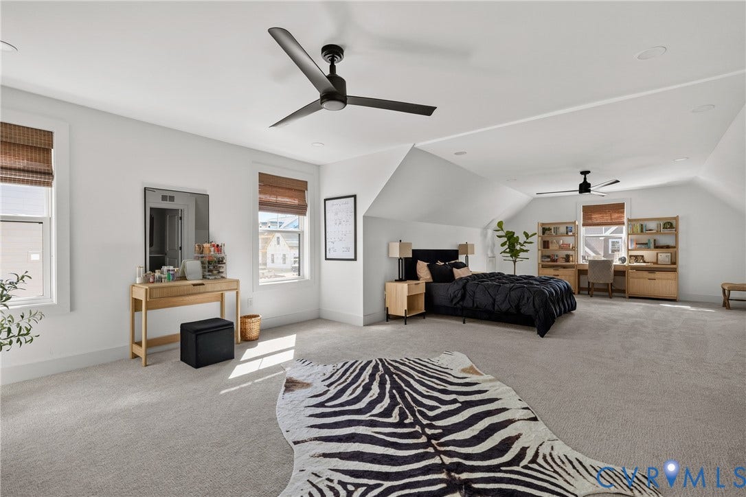 18312 Barrin Court, Barrington, Moseley, VA 23120 Spacious carpeted room featuring white walls and a sloped ceiling