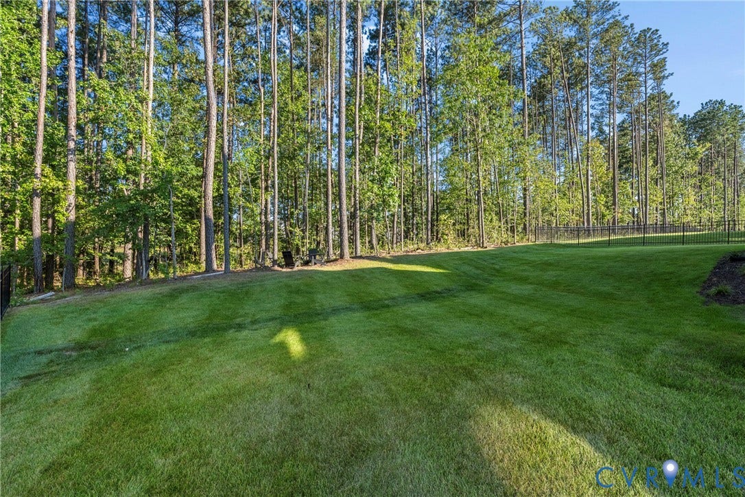 18312 Barrin Court, Barrington, Moseley, VA 23120 Expansive grassy yard backed by a privacy fence and mature trees