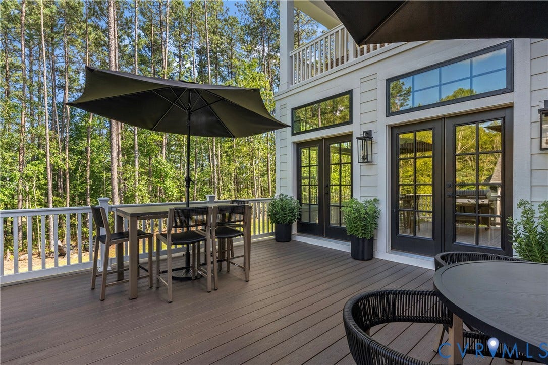 18312 Barrin Court, Barrington, Moseley, VA 23120 Spacious outdoor deck featuring composite decking and white railings