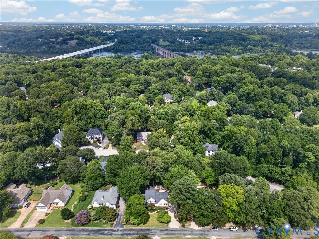 Expansive tree canopy with residential properties