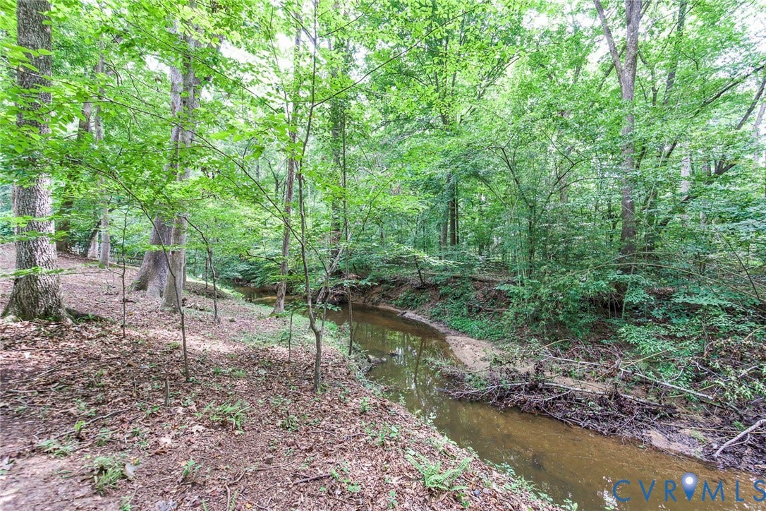 14001 Branched Antler Drive, Antler Ridge, Midlothian, VA 23112 Wooded natural landscape featuring a flowing creek and abundant mature trees
