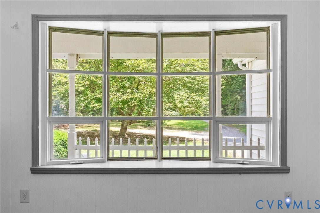 12870 King William Road, King William, VA 23086 Bay window with white trim and gray framing