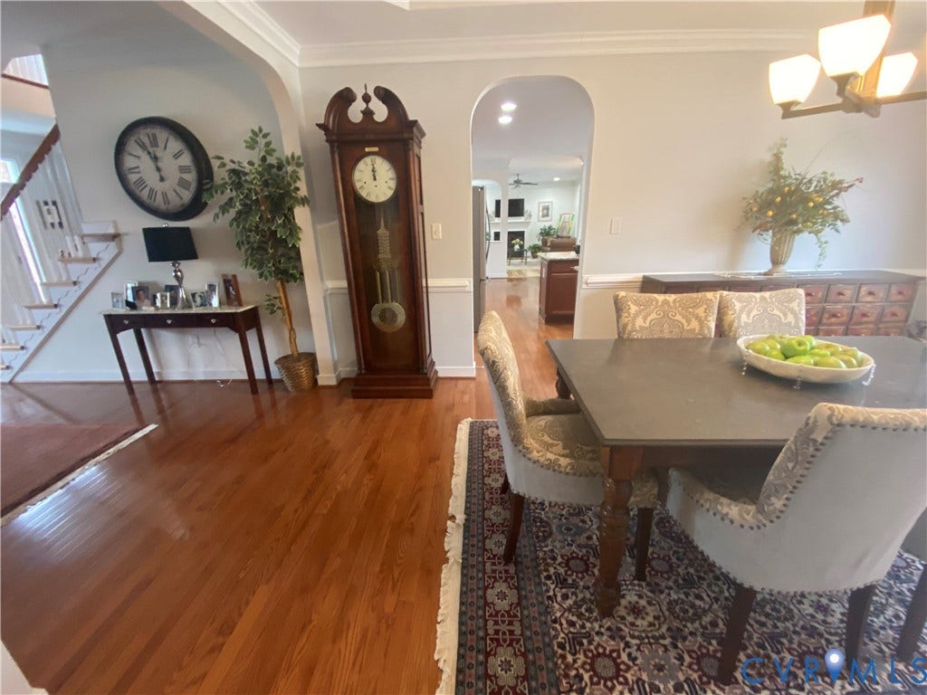 3267 Bayberry Lane, Goochland, VA 23063 Hardwood flooring throughout the main level with crown molding details