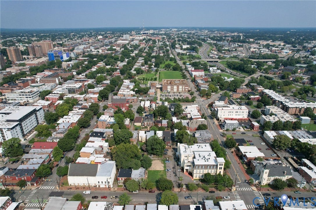 524 N 1st Street, Jackson Ward, Richmond, VA 23219 Looking west with I-95 on RH side