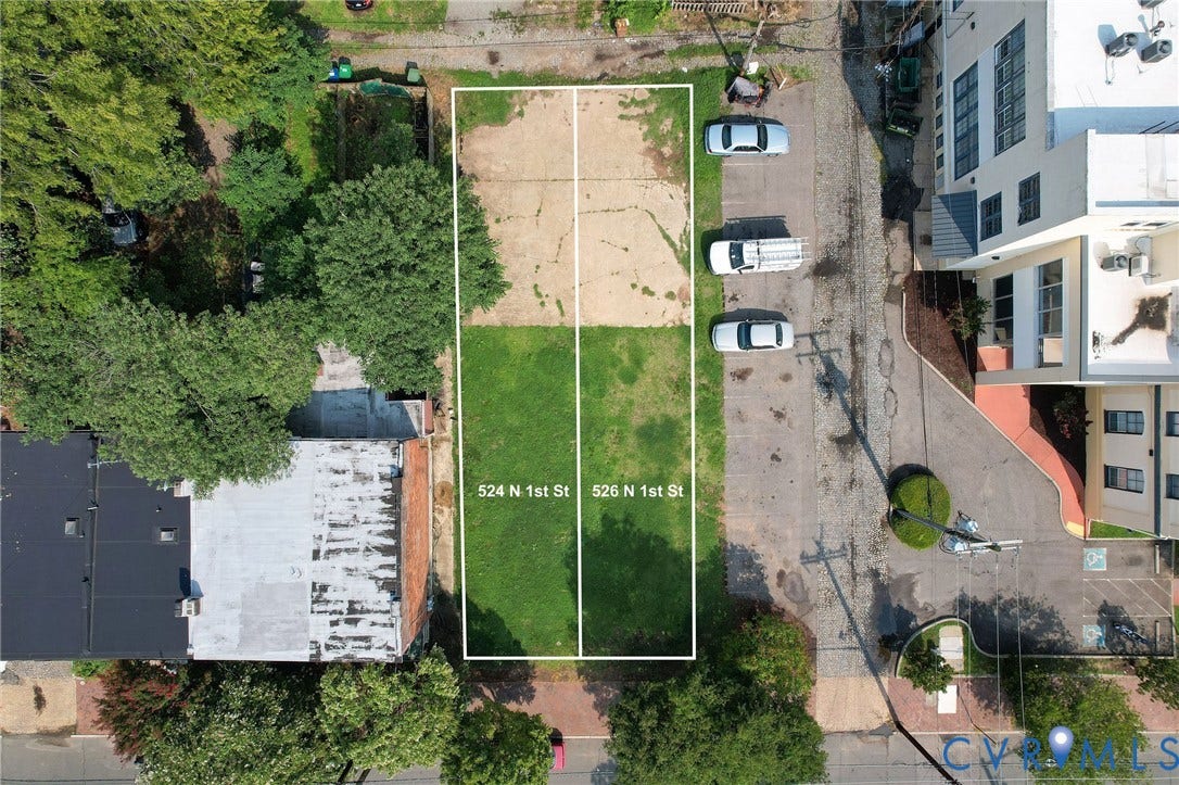 524 N 1st Street, Jackson Ward, Richmond, VA 23219 Two distinct lots, 524 N 1st St and 526 N 1st St, featuring manicured grass