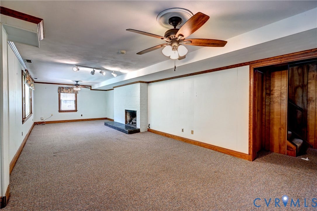 1533 Monmouth Drive, Henrico, VA 23238 Lower level Family room with gas FP