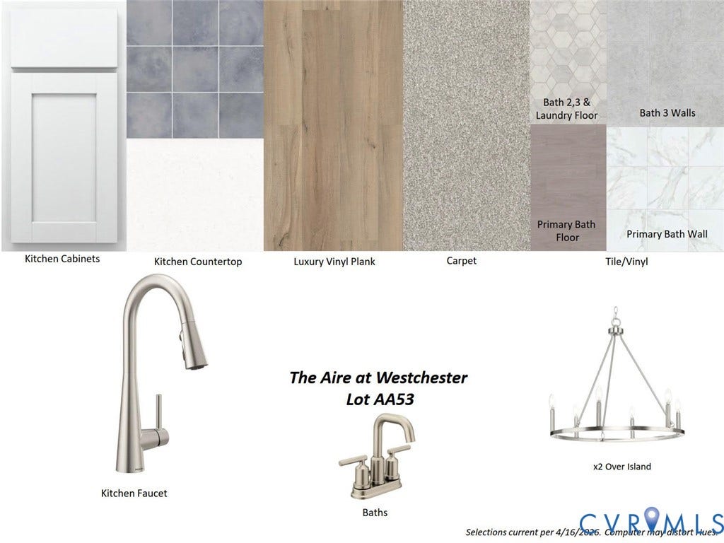 Collage shows design finishes in the home.