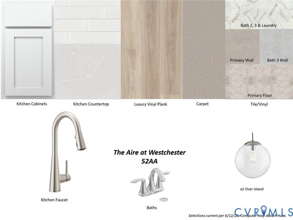 Collage shows design finshes in the home.
