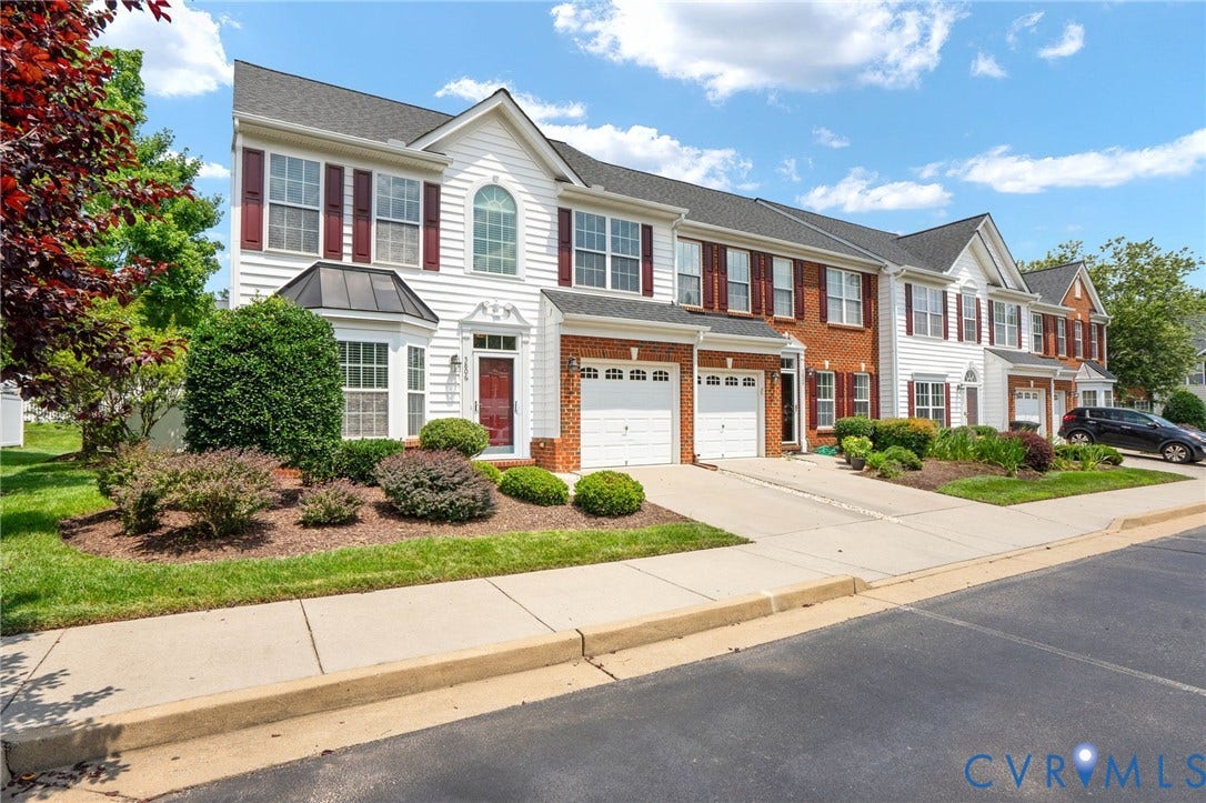 5806 Park Creste Drive, Glen Allen, VA 23059 Exterior featuring white siding and red brick accents