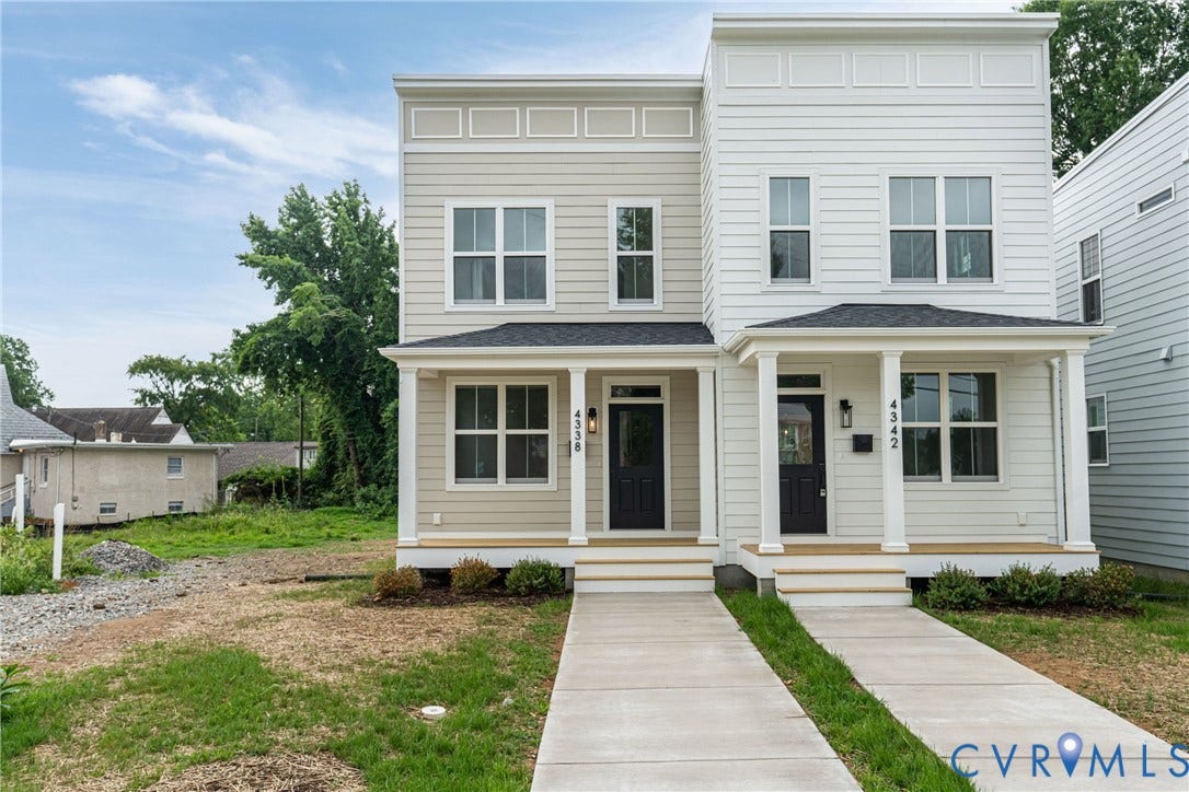 4338 North Avenue, Ginter Park, Richmond, VA 23222 Modern townhome architecture featuring two distinct facades