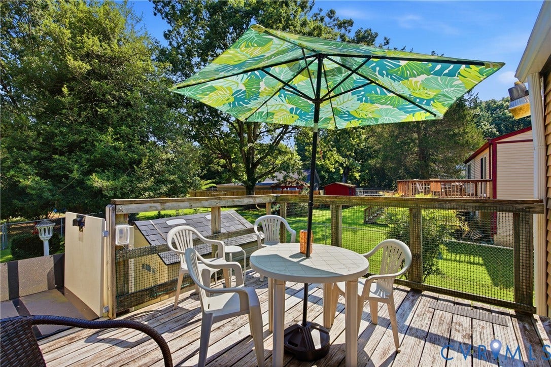 2007 Mountain Pine Boulevard, Three Pines, Richmond, VA 23235 Wooden deck with wood-finish railing