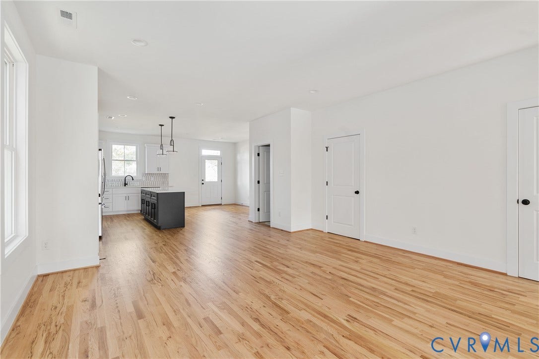 1103 Carlisle Avenue, Montrose Heights, Richmond, VA 23231 Open-concept living area with wood-finish flooring