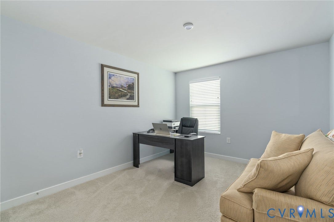 7484 Southamptonshire Way, Autumn Pines, New Kent, VA 23124 Carpeted room with light blue walls and white trim