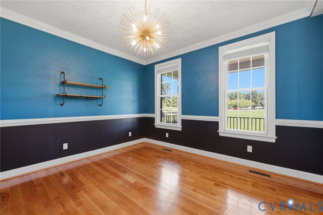 16225 Parrish Farms Road, Montpelier, VA 23192 Hardwood flooring complemented by a two-tone wall treatment and white crown molding