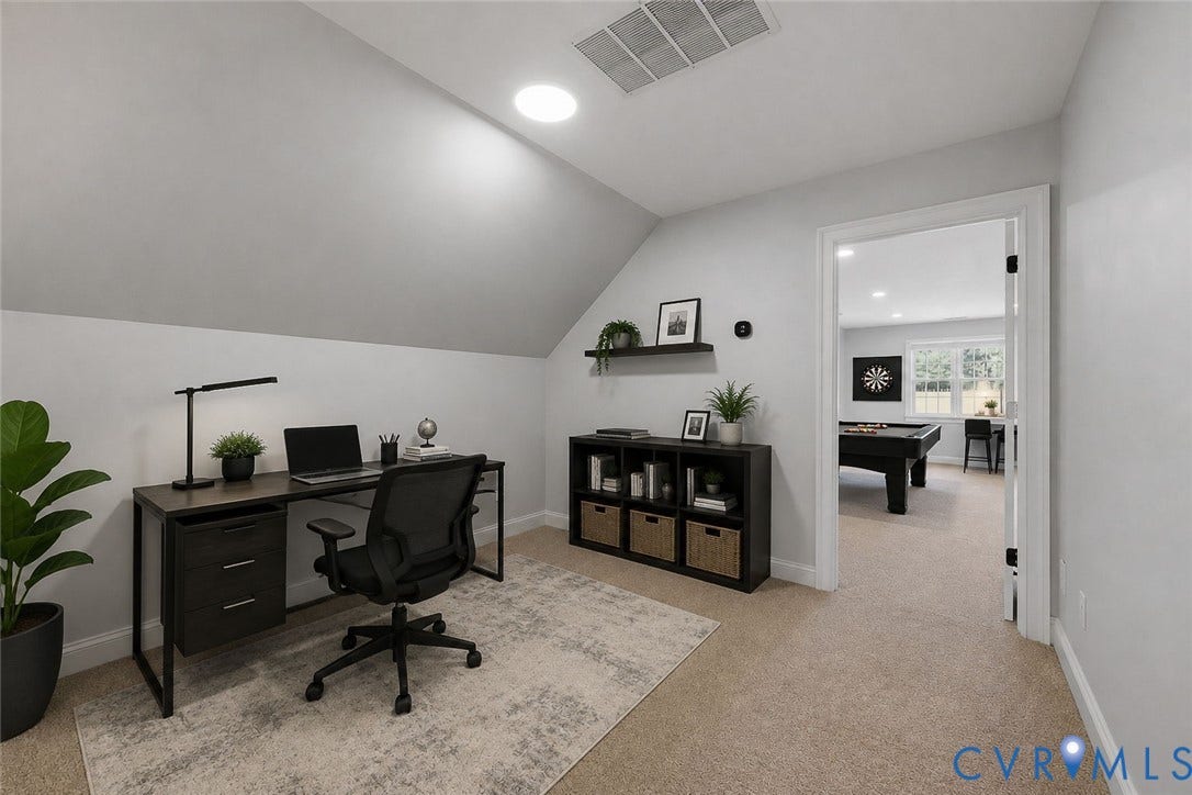 16225 Parrish Farms Road, Montpelier, VA 23192 Attic room with sloped ceilings and recessed lighting