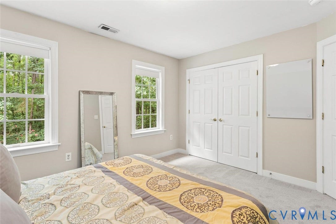 6001 Olde Hartley Place, Glen Allen, VA 23060 Dual pane windows, neutral color palette, paneled closet doors, neutral carpet, recessed ceiling vent