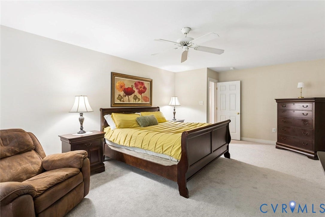6001 Olde Hartley Place, Glen Allen, VA 23060 Carpeted flooring, ceiling fan, and painted walls