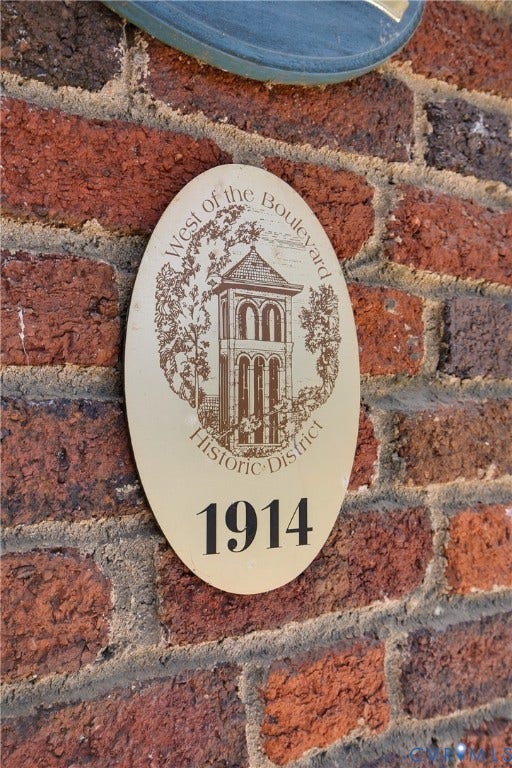 3142 Floyd Avenue, Museum District, Richmond, VA 23221 Historic District plaque dated 1914 on a brick facade