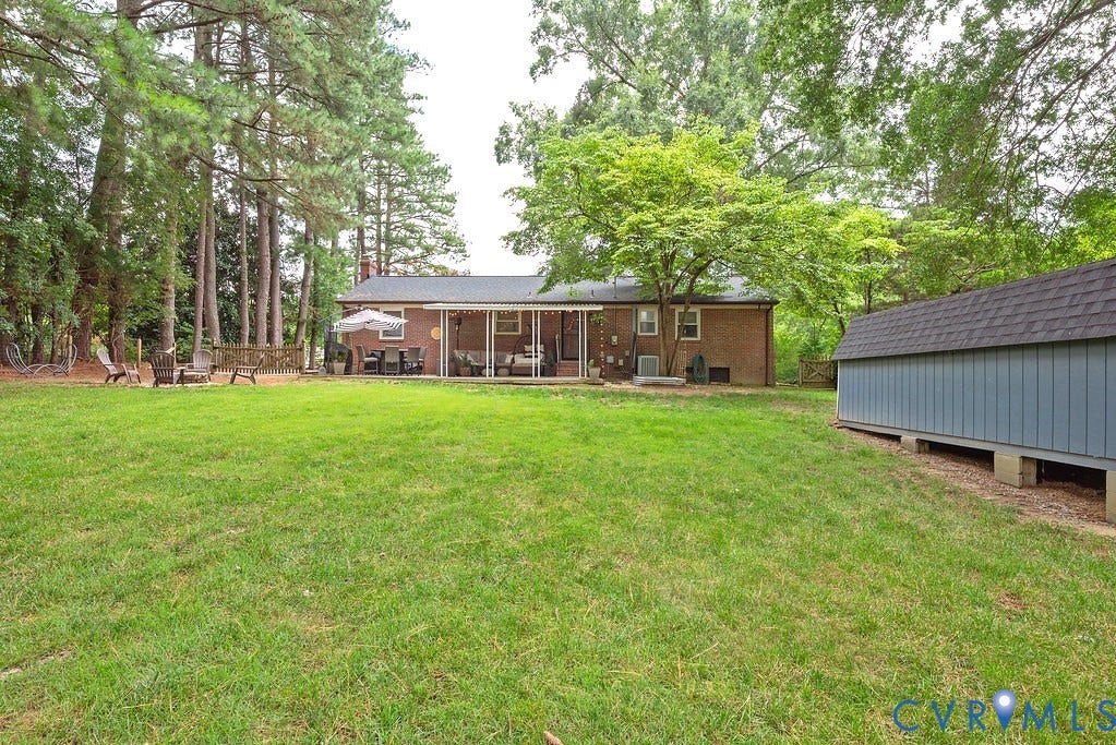 View towards the back of house from center of the yard