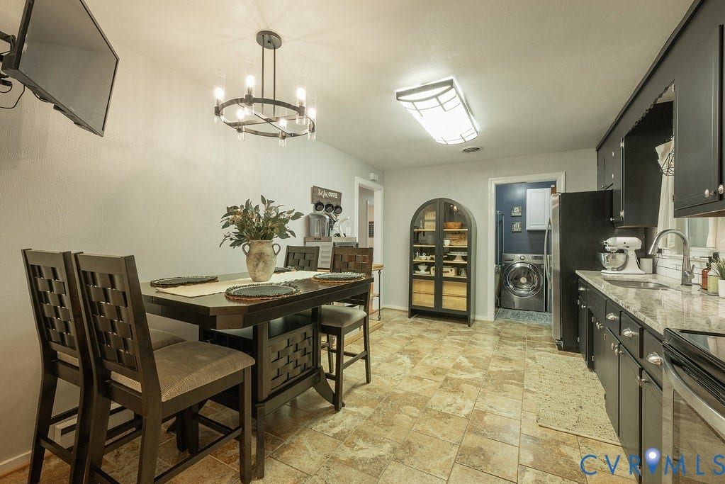 Renovated Eat-in Kitchen with Tile floors