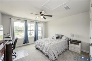7225 Lyon Taylor Lane, The Groves At New Kent, New Kent, VA 23124 Carpeted room featuring multiple windows, a ceiling fan with integrated lighting, and white walls
