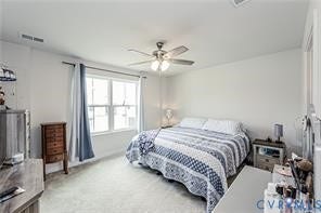 7225 Lyon Taylor Lane, The Groves At New Kent, New Kent, VA 23124 Carpeted room featuring a ceiling fan with integrated lighting, a window with curtains, and white walls