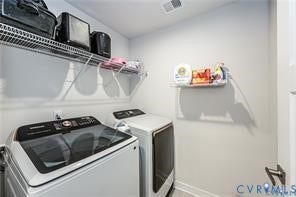 7225 Lyon Taylor Lane, The Groves At New Kent, New Kent, VA 23124 Dedicated laundry area featuring a wire shelving system and light-toned walls