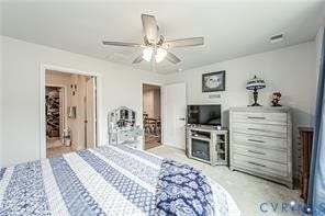 7225 Lyon Taylor Lane, The Groves At New Kent, New Kent, VA 23124 Room featuring neutral wall tones, light-toned carpeting, and a ceiling fan with integrated lighting