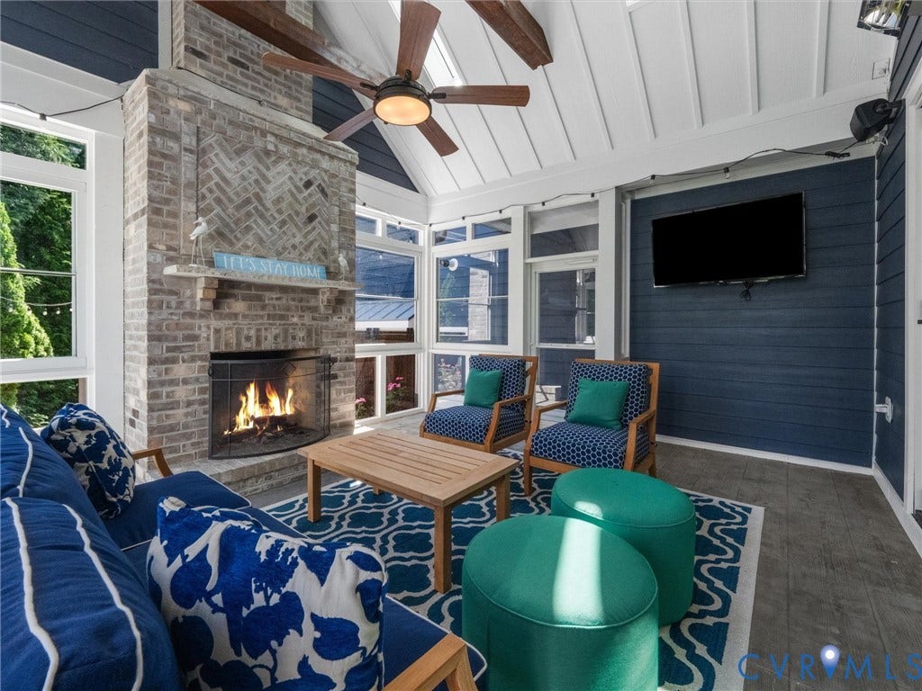 2337 Cheverton Lane, Hallsley, Midlothian, VA 23112 Enclosed porch w/ glass windows, masonry fireplace, heaters and accordian doors