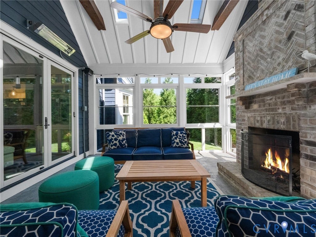 2337 Cheverton Lane, Hallsley, Midlothian, VA 23112 Enclosed porch w/ glass windows, masonry fireplace, heaters and accordian doors