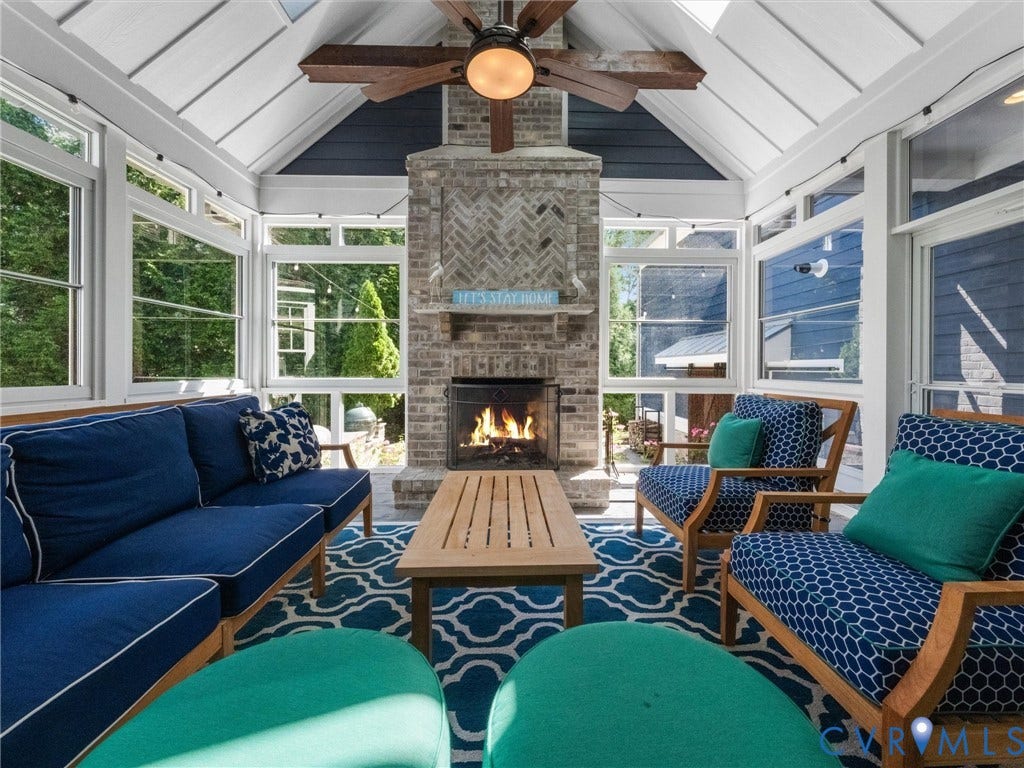 2337 Cheverton Lane, Hallsley, Midlothian, VA 23112 Enclosed porch w/ glass windows, masonry fireplace, heaters and accordian doors