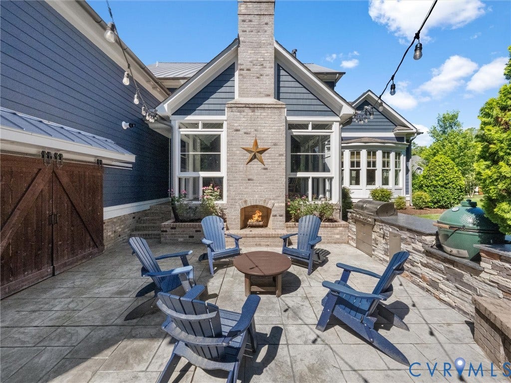 2337 Cheverton Lane, Hallsley, Midlothian, VA 23112 Patio w/ fireplace and built in griling station/kitchen