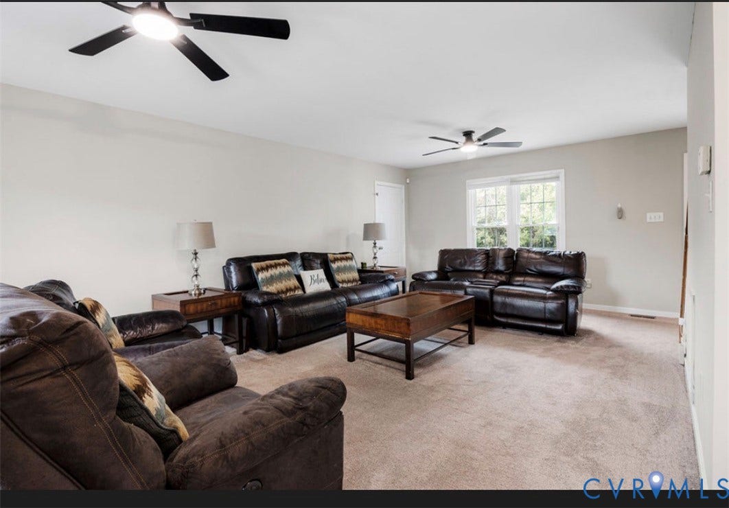 2912 Appleford Drive, Longmeadow, Chester, VA 23831 Recessed lighting and ceiling fans illuminate the main living area