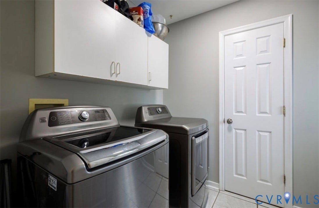 2912 Appleford Drive, Longmeadow, Chester, VA 23831 White shaker-style cabinetry with silver hardware