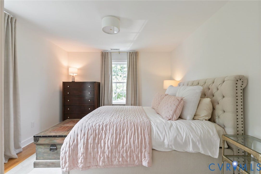 14 Libbie Avenue, Libbie/Grove, Richmond, VA 23226 Bedroom featuring light wood-finish flooring, white walls, and a window with natural light