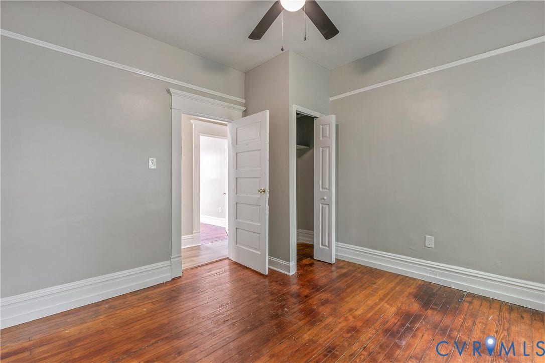 2801 4th Avenue, Richmond, VA 23222 Room featuring wood-finish flooring and a ceiling fan