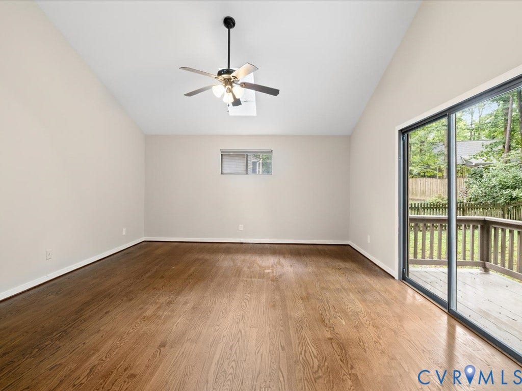 508 Smoketree Place, Chesterfield, VA 23236 Vaulted ceiling with skylight and private deck.