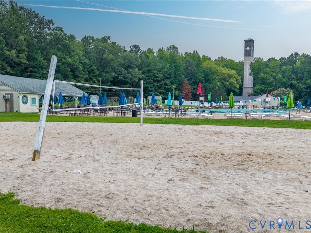 508 Smoketree Place, Chesterfield, VA 23236 Sand volleyball court featuring a net and poles