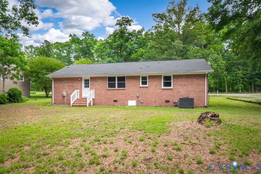 4400 Treely Road, Chesterfield, VA 23831 Brick exterior featuring a gabled roof and white trim