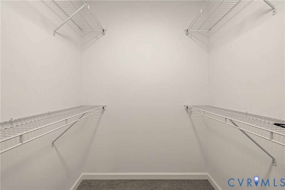 1516 Custer Street, Richmond, VA 23222 Walk-in closet with white wire shelving, white walls, and gray carpet flooring