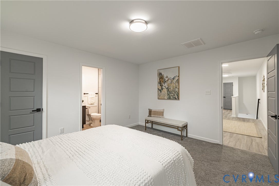 1516 Custer Street, Richmond, VA 23222 Bedroom featuring gray carpet flooring and white walls