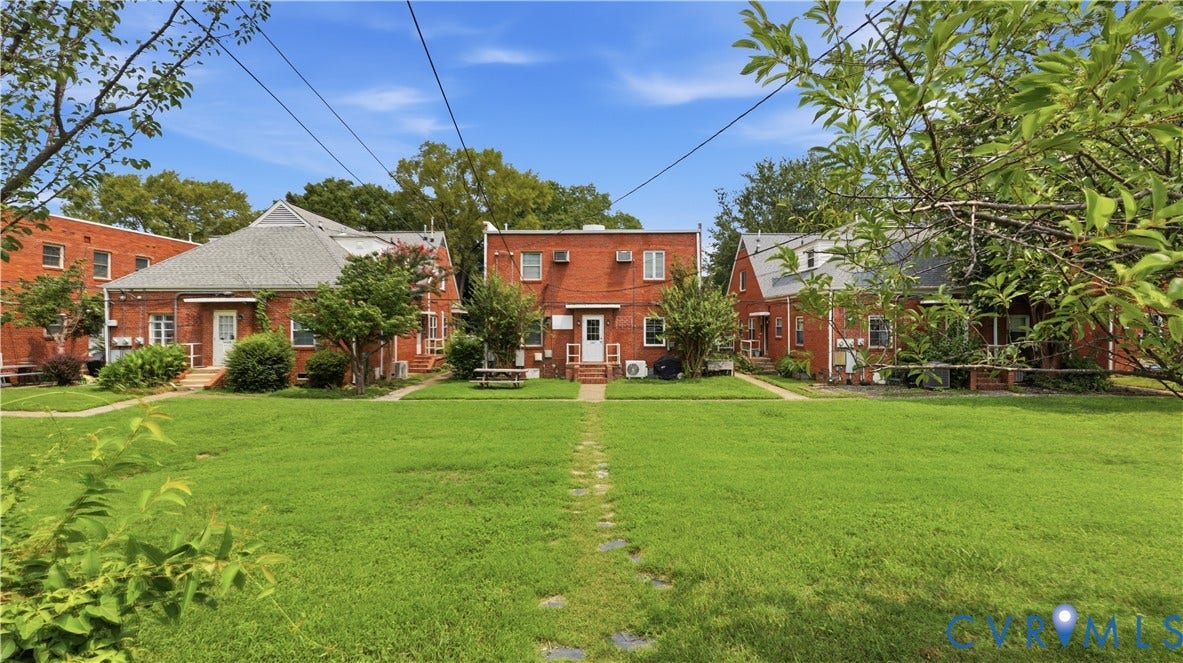3517 Hanover Avenue, #B, Museum District, Richmond, VA 23221 Expansive central lawn bordered by mature trees and shrubs