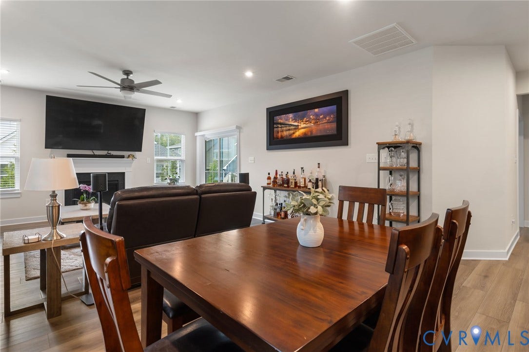 6249 Deer Summit Court, Charleston Club, Moseley, VA 23120 Large dining area, open to kitchen and living room